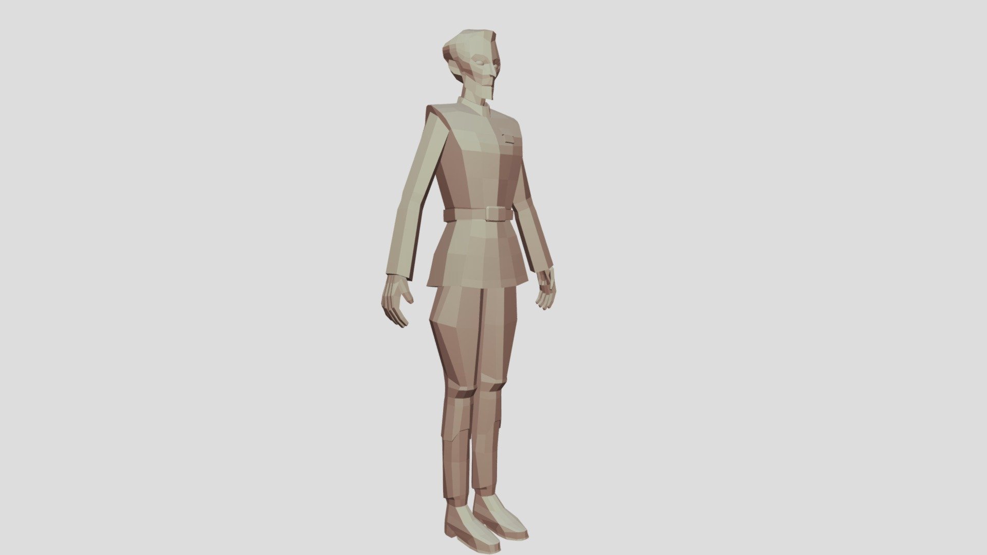 Wilhuff Tarkin - low-poly Star Wars