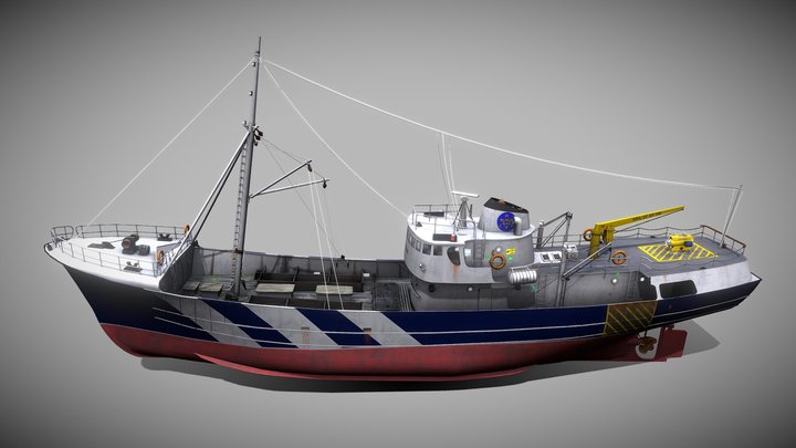 Converted Diesel Trawler "Quest" 3D Model
