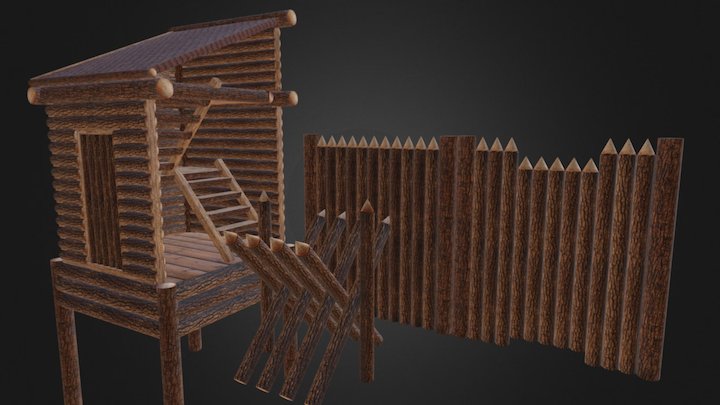 Construction for log houses 3D Model