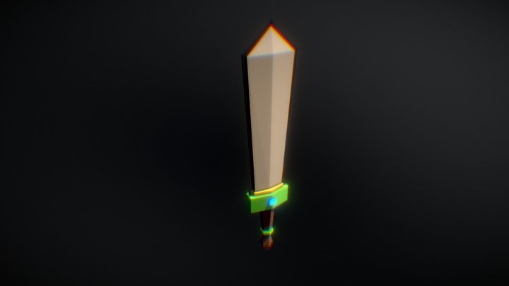 Low-Poly Modeled Fantasy Sword 3D Model