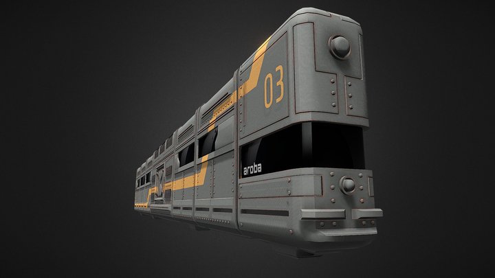 Science Fiction Tram / Train 3D Model