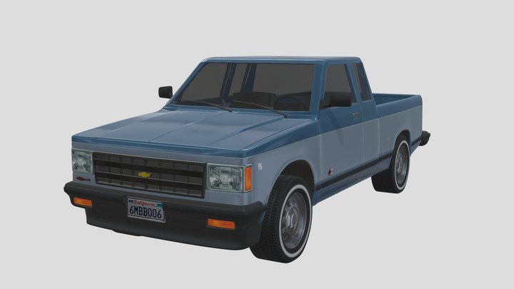 Chevy S10 pickup 1990 (clean) 3D Model