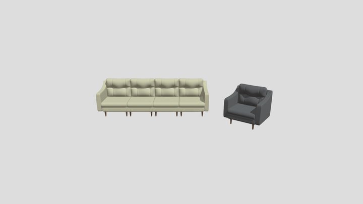 4lü koltuk + berjer 3D Model