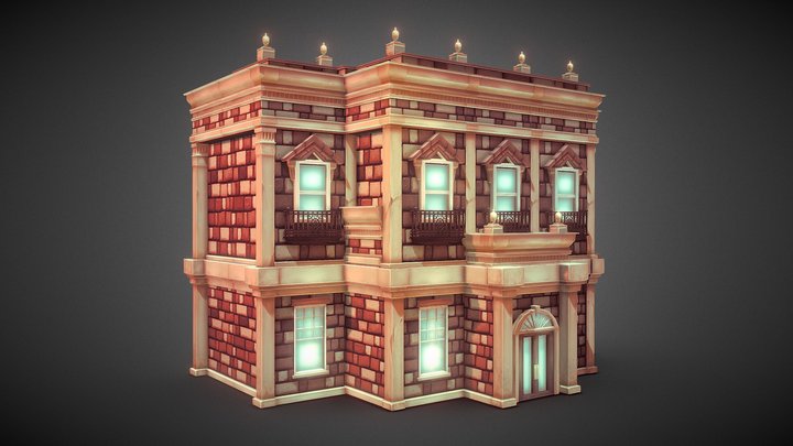 modular brick building 3D Model