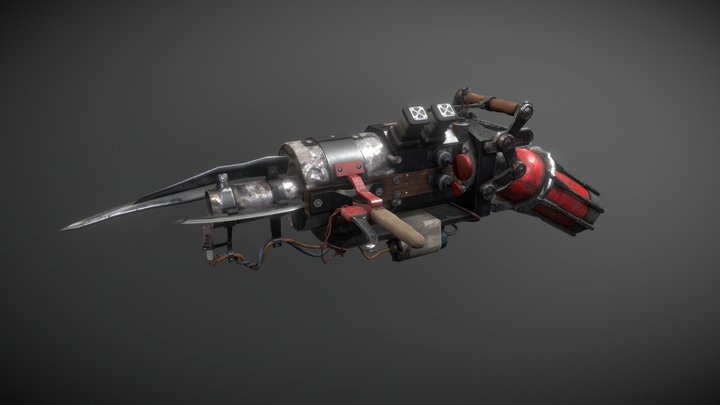 Post Apocalyptic Flamethrower 3D Model