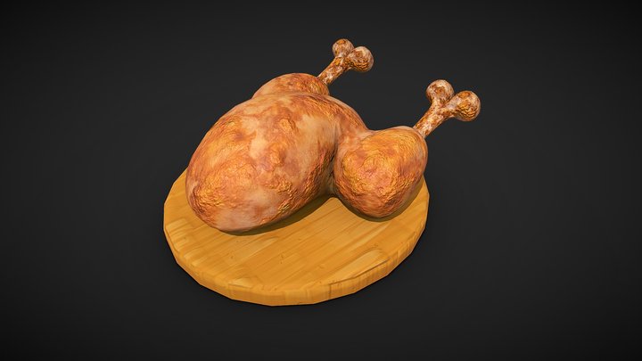 Stylized fried chicken 3D Model