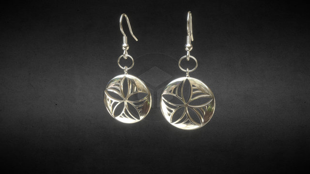 Star Pinwheel Earrings 3D Model