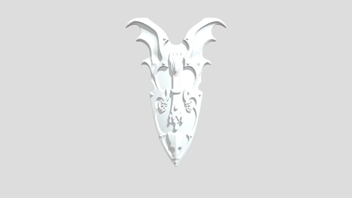 Winged Crest of Shadows Shield 3D Model