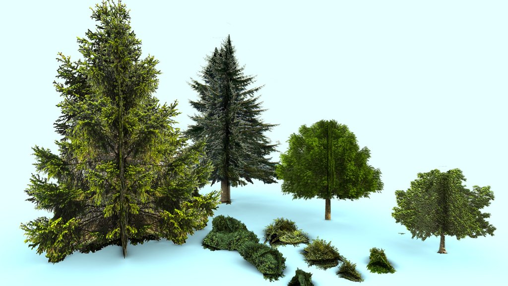 Trees and bush Pack LOWPOLY