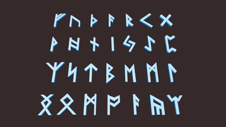 Runic alfabet - asset pack 3D Model