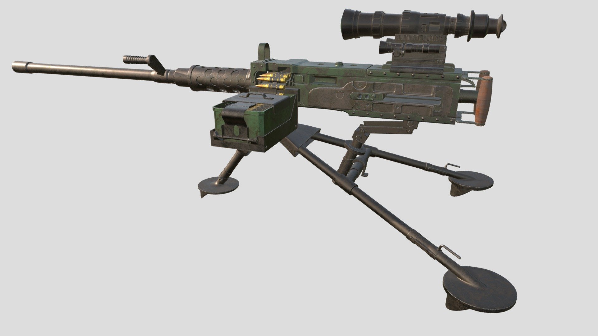 M2 Browning Machine Gun With PBR Textures - 3D model by One_Cube ...