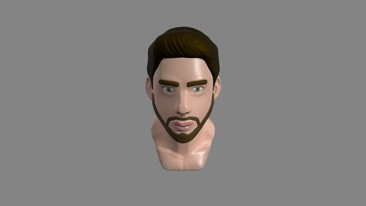 Stylised Self Portrait Low 3D Model