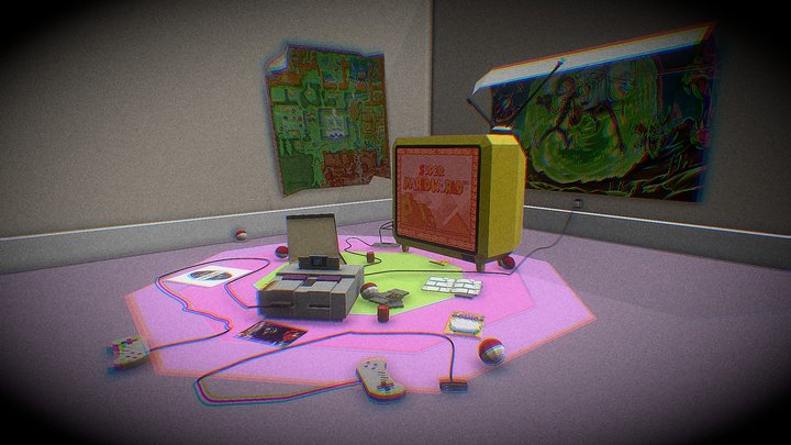 Snes vintage room 3D Model