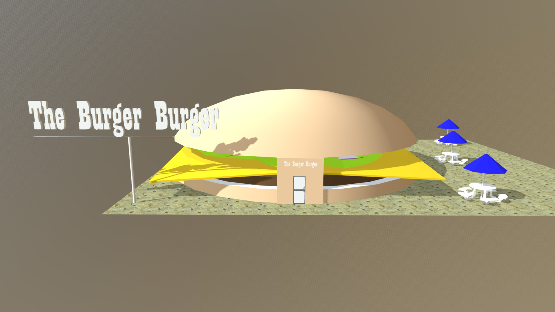 3D model The Burger Burger - This is a 3D model of the The Burger Burger. The 3D model is about a screenshot of a video game.