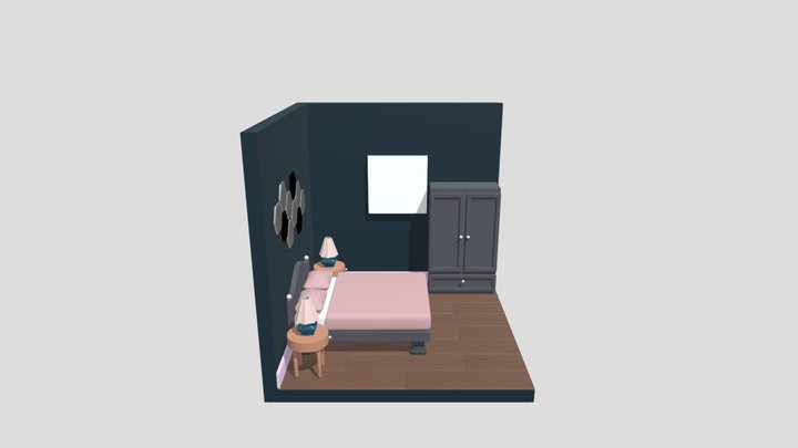 isometric-Bedroom 3D Model