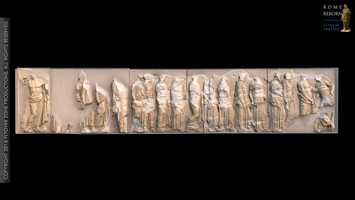 3D rendering of Parthenon East Frieze Part 1