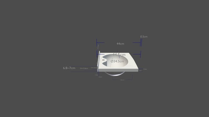washbasin Rk625   44.5x62.5cm 3D Model