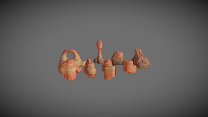 Stylized Pack - Desert Rock and Stones 3D Model