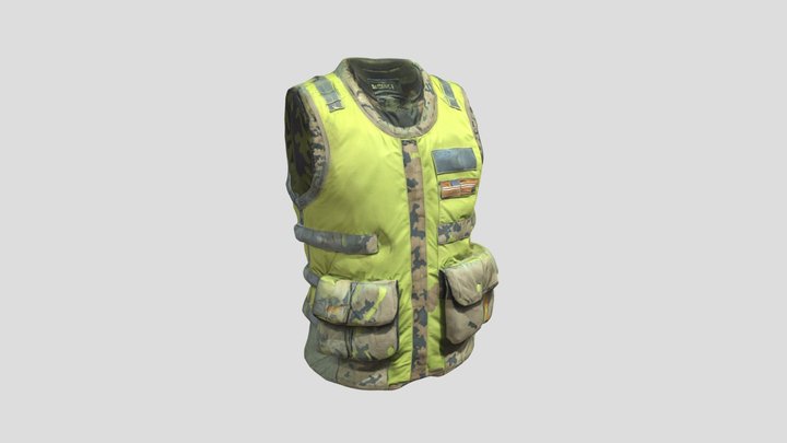 Battle Scarred Military Vest 3D Model