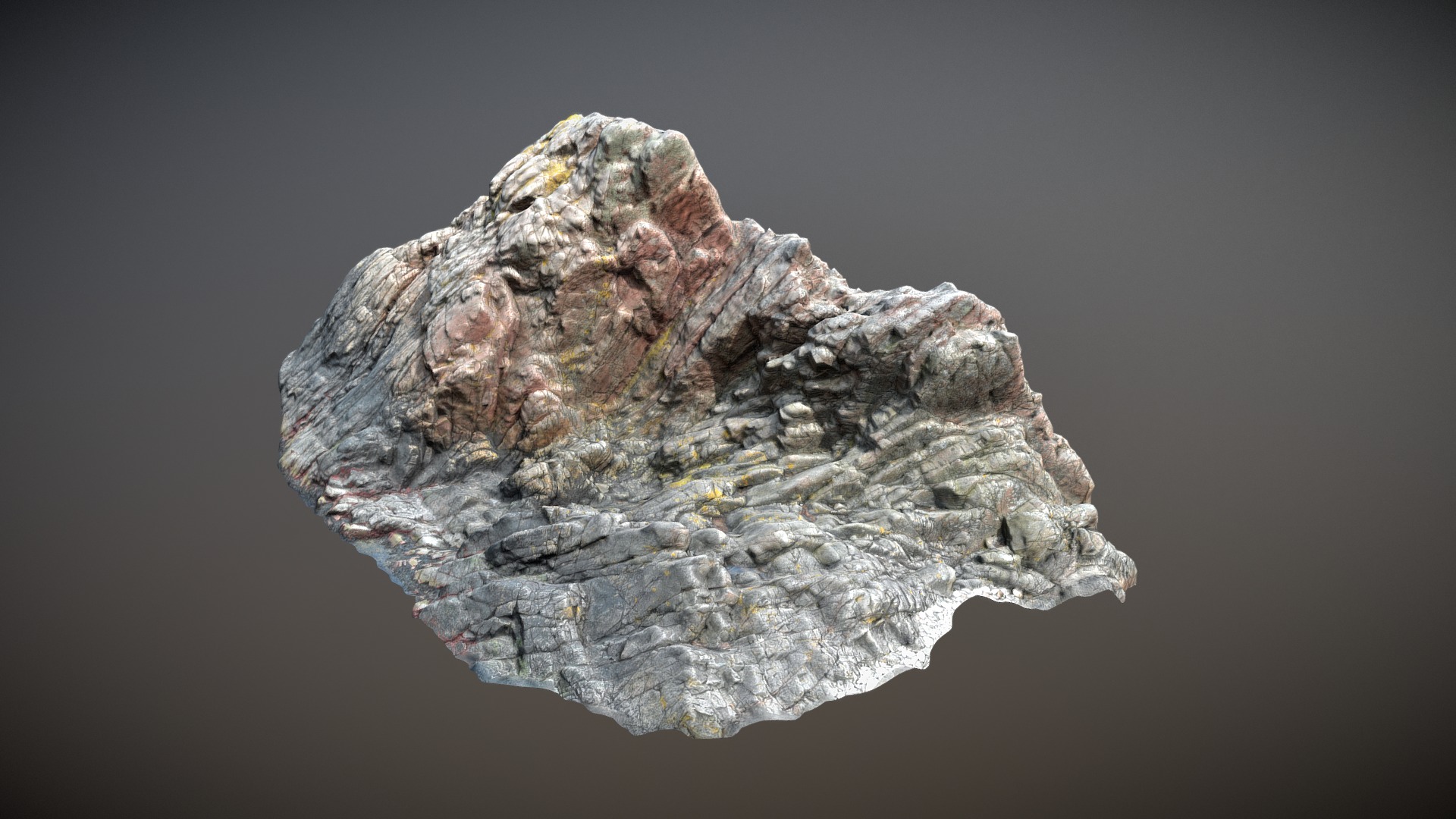 3D model Nature Rock Cliff i2 - This is a 3D model of the Nature Rock Cliff i2. The 3D model is about a rock with a dark background.