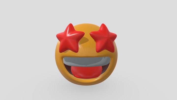 Star Eyes Smile Face 3D Model