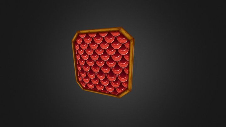 LowPoly HandPainted Scale Shield 3D Model
