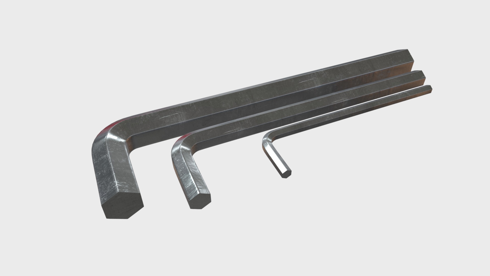 3D model Allen hex keys - This is a 3D model of the Allen hex keys. The 3D model is about a black and silver sword.