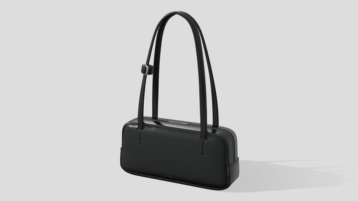 women black leather handbag standoil 3D Model