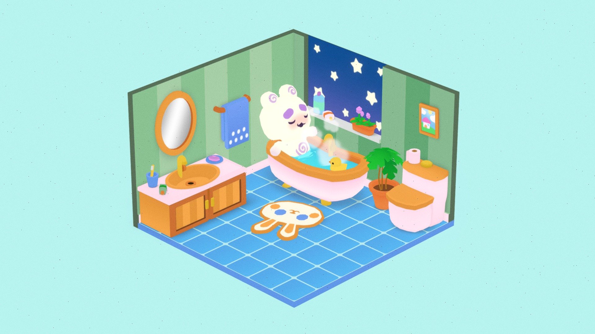 Virtual Pet Bathroom 3D model by Fran Segura (fsegura) [f2b3a8b