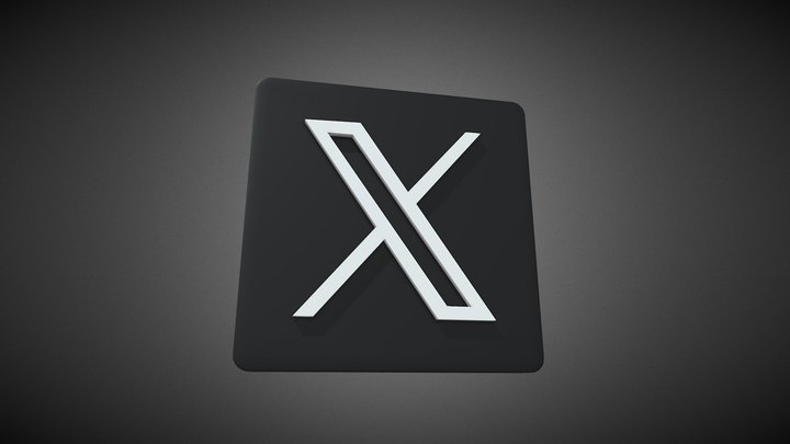 Twitter (X) Logo 3D Model