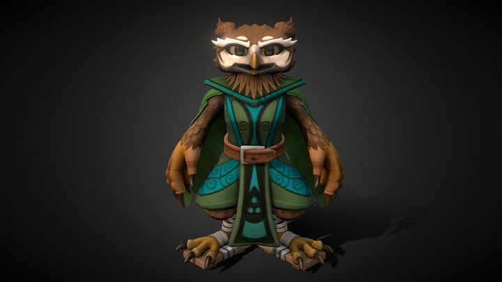 Ovan the Owl Wizard 3D Model