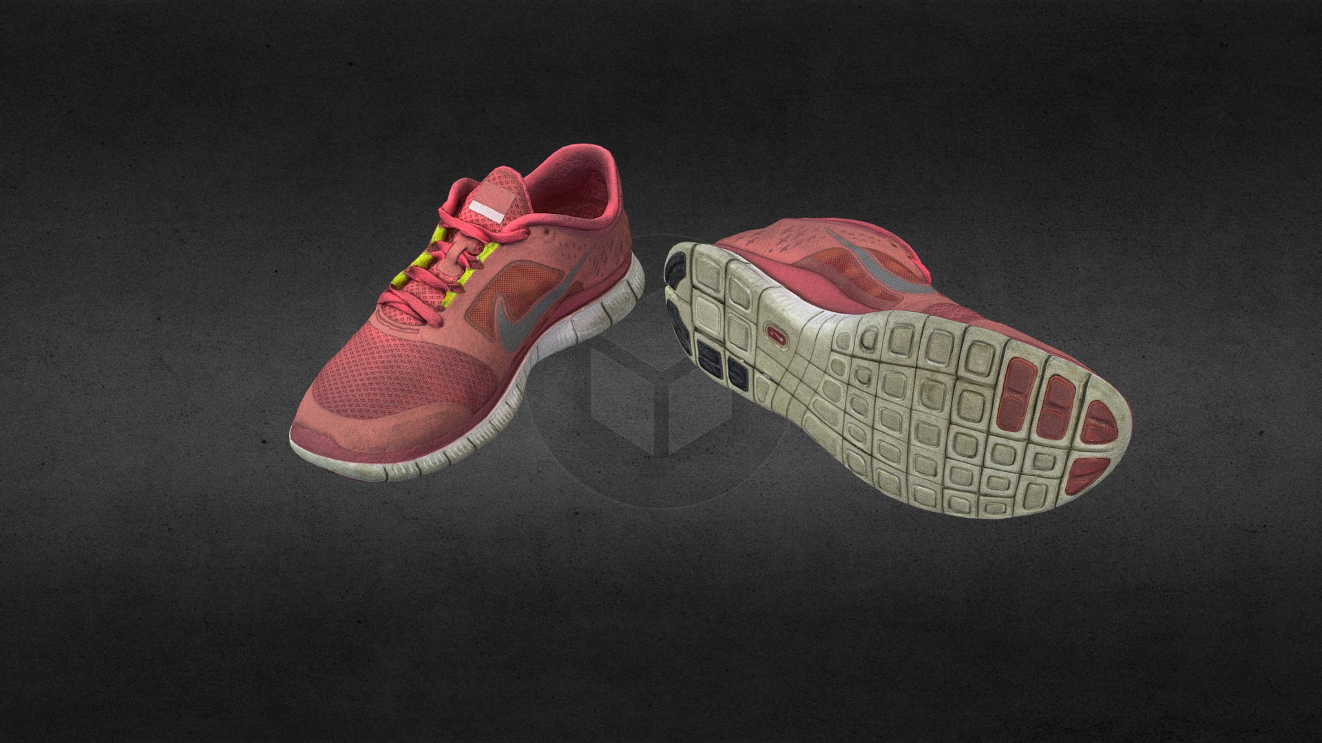 3D model Pair of worn shoes - This is a 3D model of the Pair of worn shoes. The 3D model is about a pair of shoes.