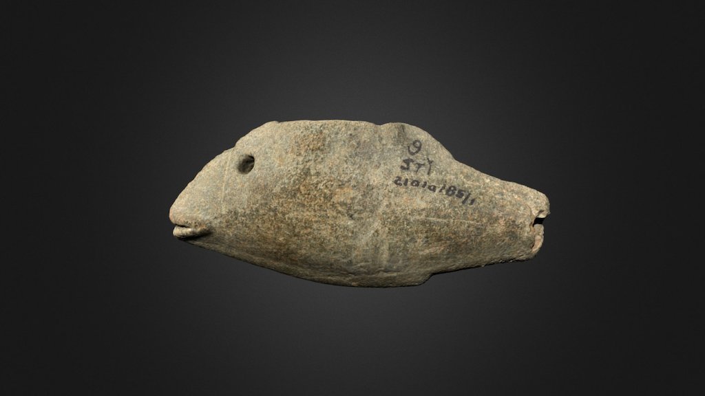 Stone Fish Effigy Pipe (2101a185-1)