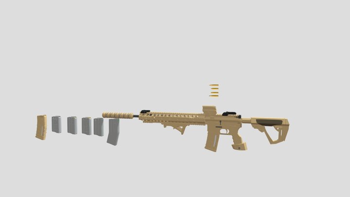lowpoly AR15 "tacslop 621" 3D Model