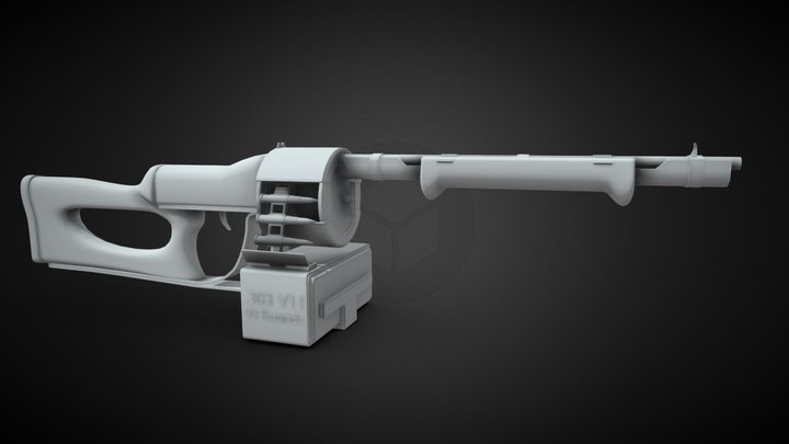 Mechanical Chain Rifle V2 3D Model