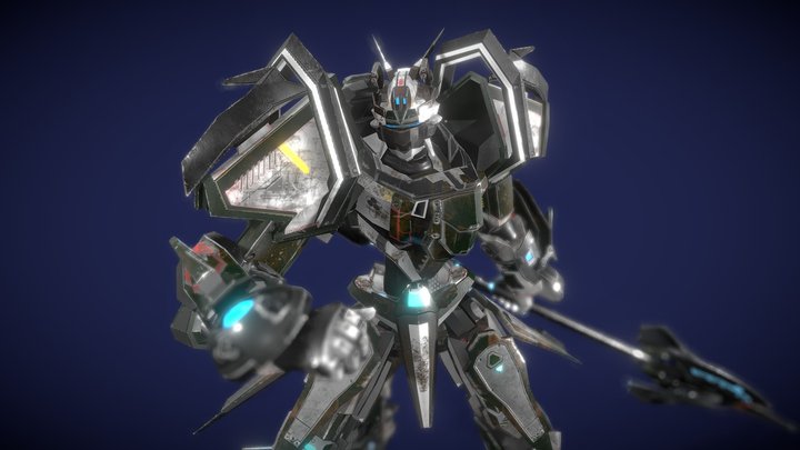 Low Poly Robot Armorehind 3D Model