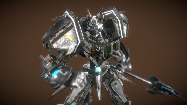 Low Poly Robot Armorehind 3D Model