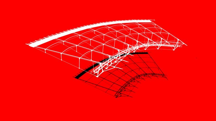 ITALIAN STADIUM STEEL ROOF STRUCTURES 3D Model