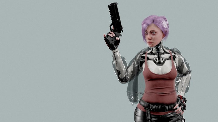 Cyberpunk Girl 3D Model