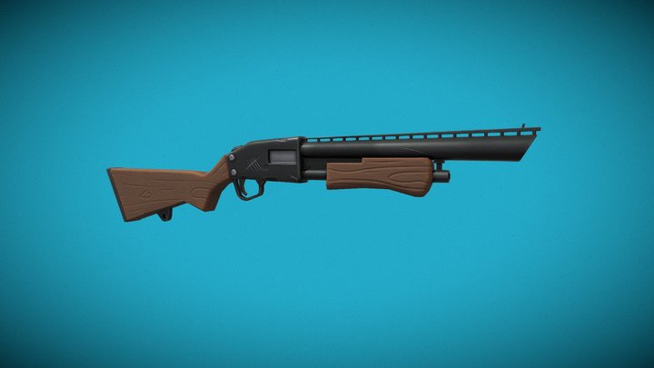 Stylized Shotgun 3D Model
