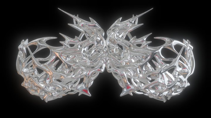 Chrome Aura Bralette / POSTHUMAN.LAB 3D Model