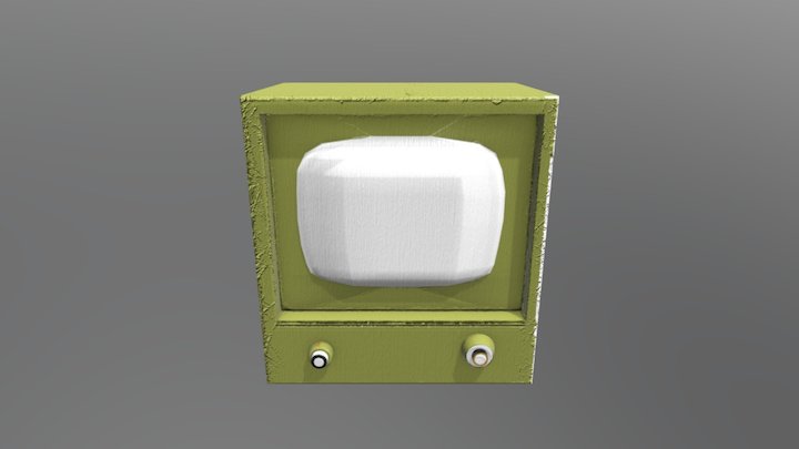 Worn Vintage TV (Substance Painter Learning) 3D Model