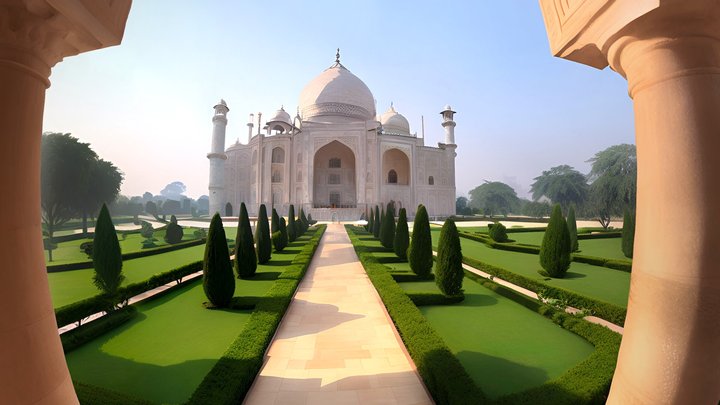 Taj Mahal Unveiled: Panorama Journey 3D Model