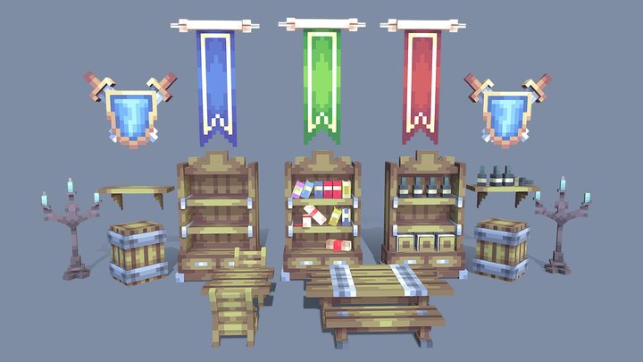 Tavern Furniture 3D Model