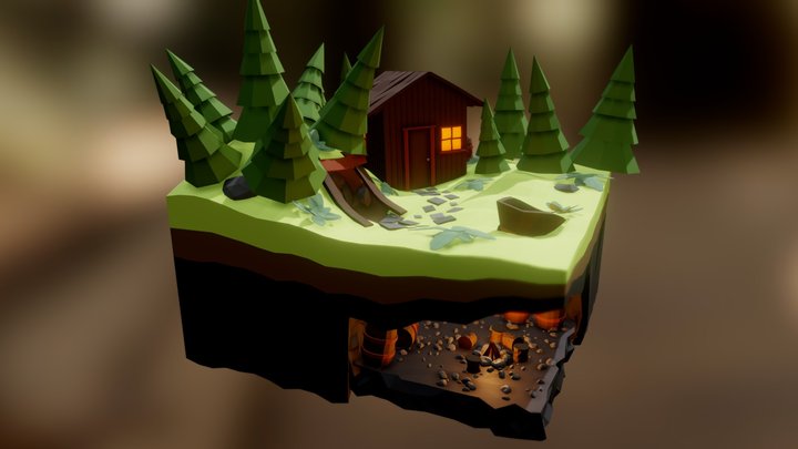 Miner's Hut 3D Model