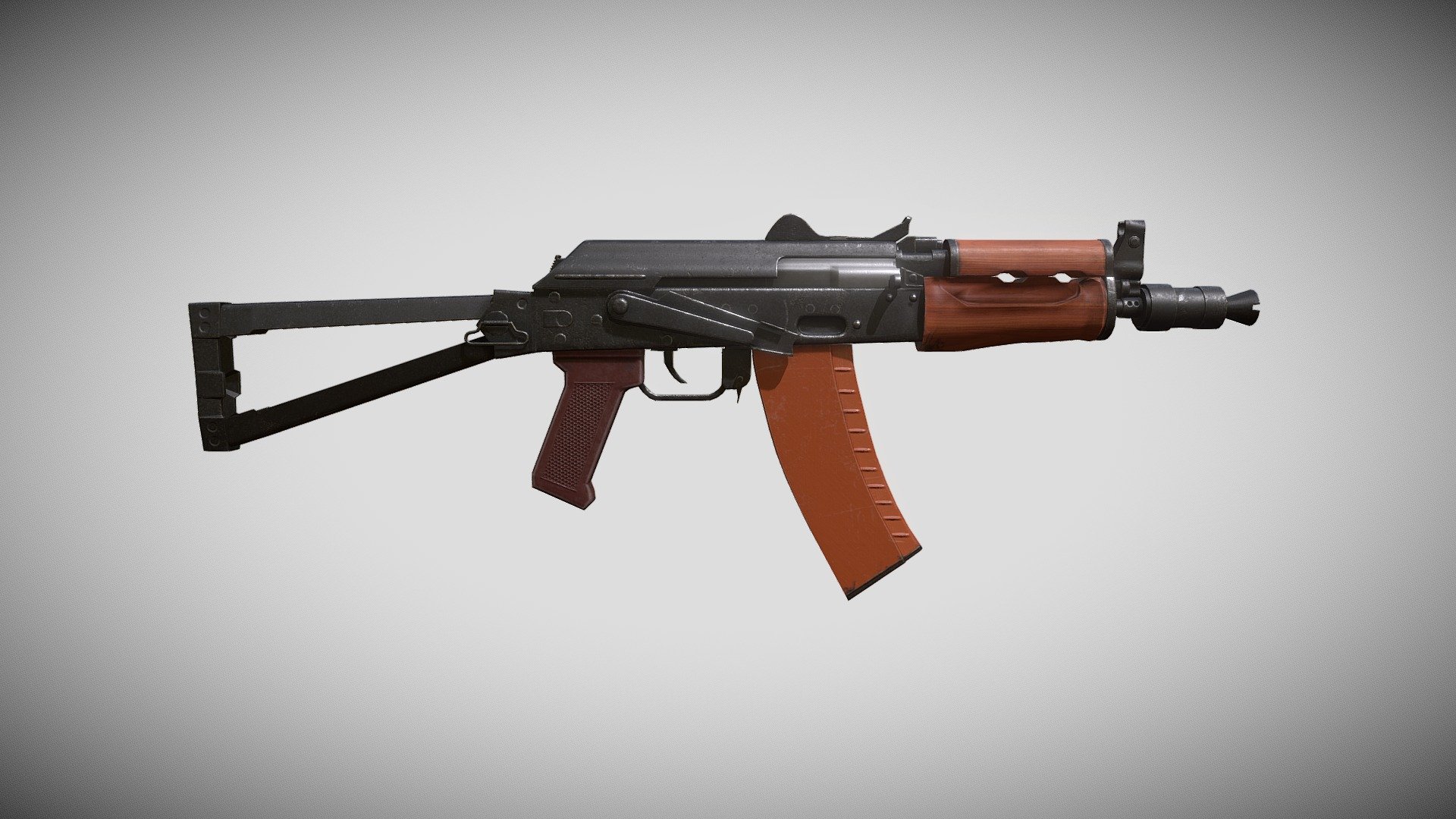 AKS-74U Low-poly - 3D model by Andrey Bilyk (@andrey_bilyk) [f2c7c6a ...