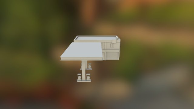 Gas Station 3d model 3D Model