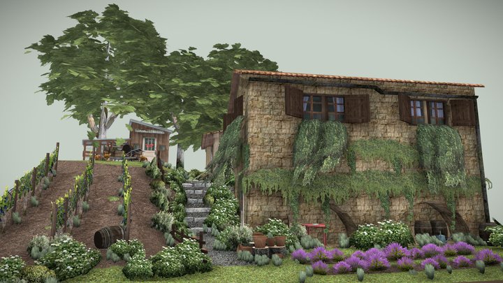 DAE Diorama retake – Small farm 3D Model