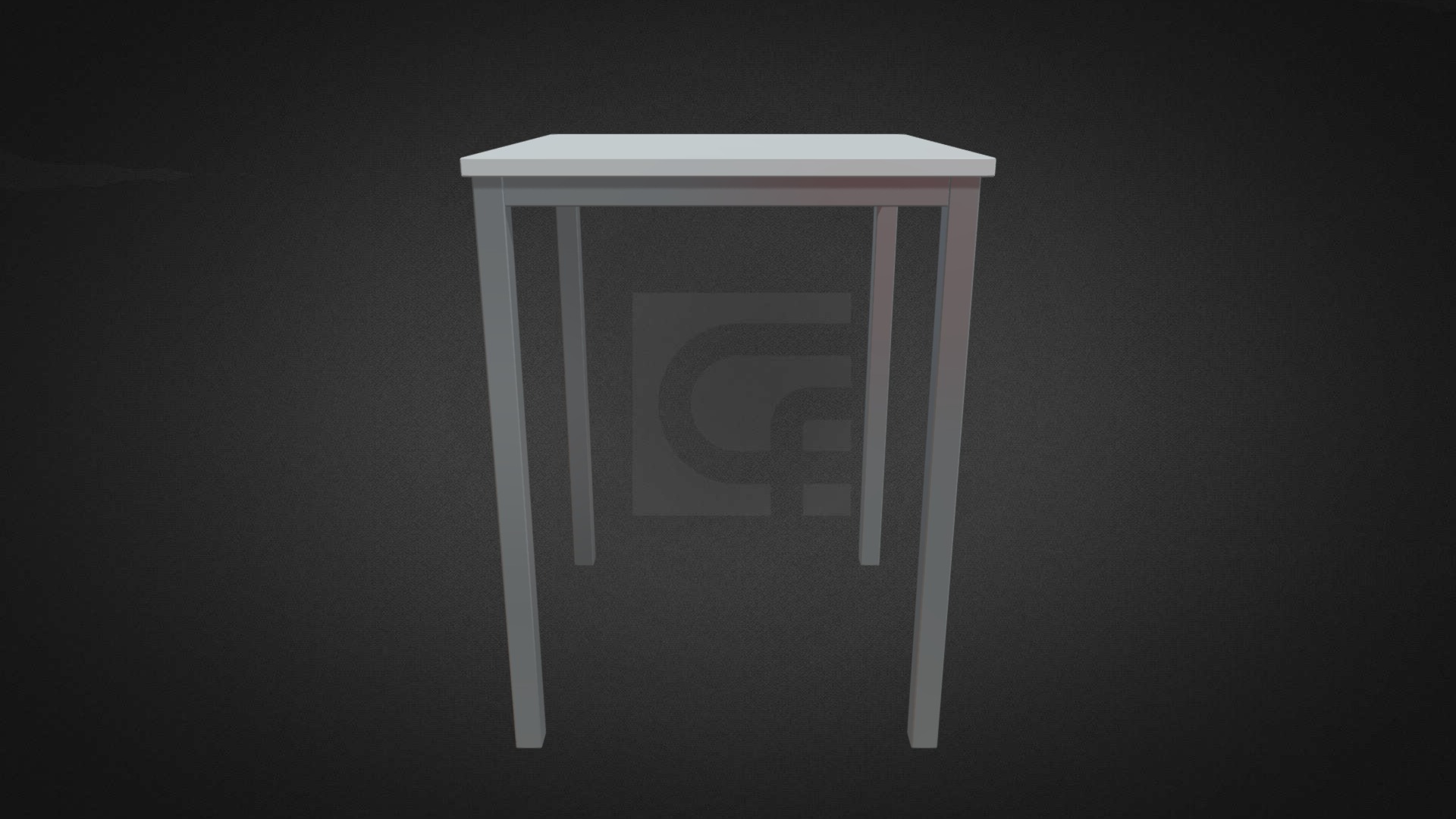3D model Corrine Bar Table Hire - This is a 3D model of the Corrine Bar Table Hire. The 3D model is about a white square with a symbol on it.