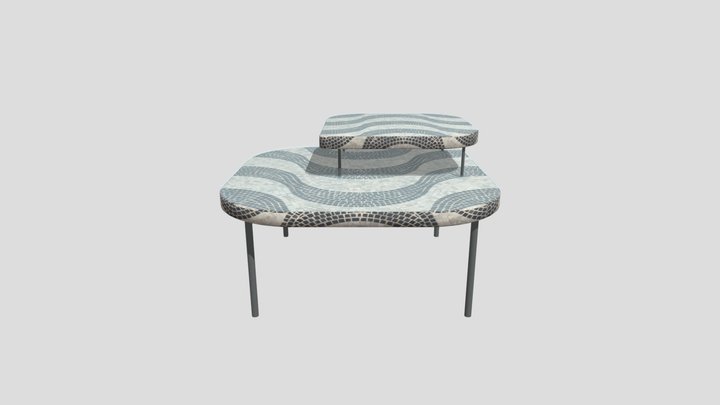 Coffe Table With Glass Panes 3D Model